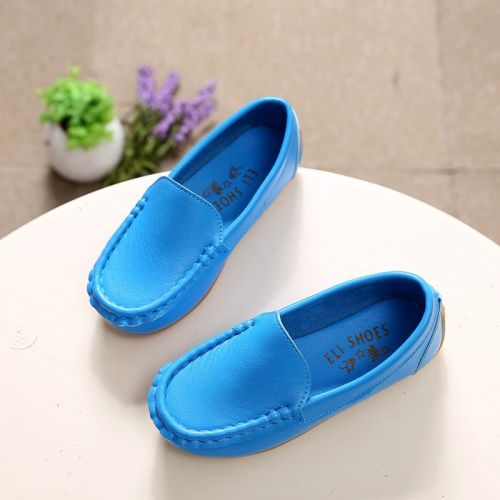 Chaussures enfants en PU ronde coutures cuir pour printemps - Ref 1020597