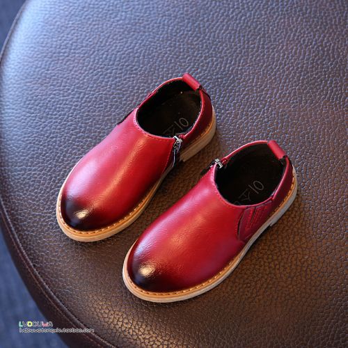 Chaussures enfants en PU ronde coutures cuir pour printemps - Ref 1021063