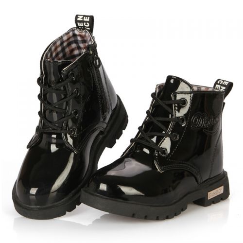 Chaussures enfants en PU ronde coutures cuir pour Toute saison - semelle plastique Ref 1021072