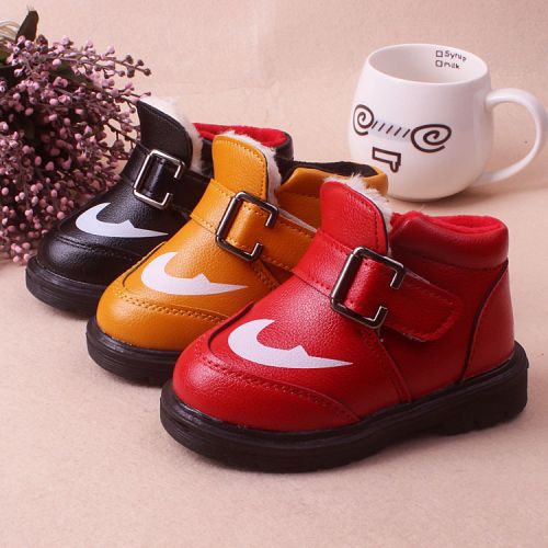 Chaussures enfants en similicuir ronde pour hiver - semelle caoutchouc Ref 1021419