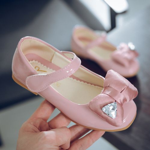 Chaussures enfants en PU ronde avec perles pour printemps - Ref 1021450