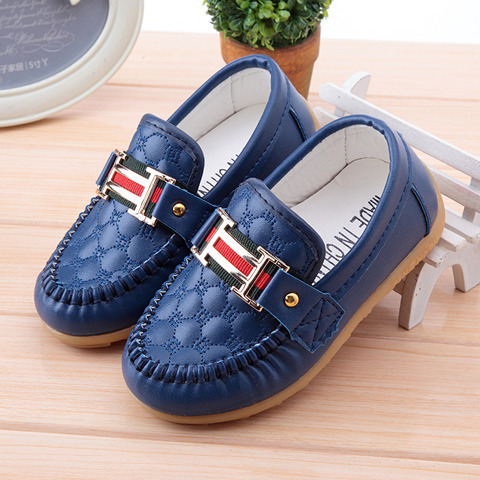 Chaussures enfants en PU ronde coutures cuir - Ref 1021476