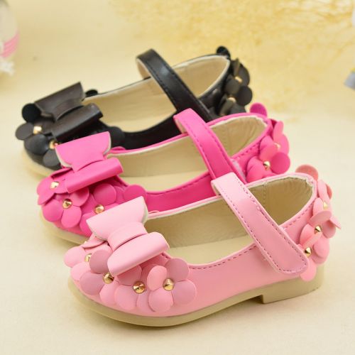 Chaussures enfants en cuir de vache fendu ronde creux pour printemps - Ref 1021490