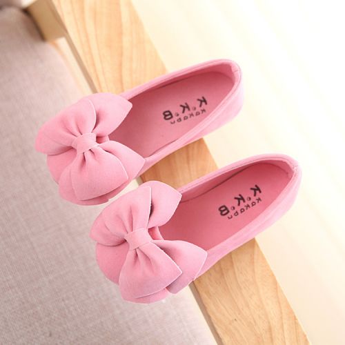 Chaussures enfants en chamois ronde brodé pour printemps - Ref 1021501