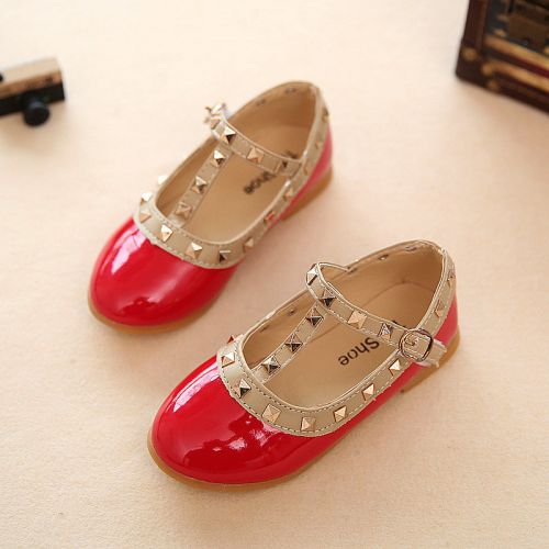 Chaussures enfants en PU pointu rivet pour printemps - Ref 1021865
