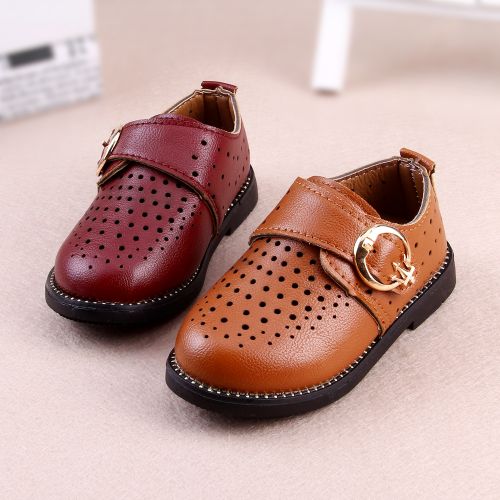 Chaussures enfants en similicuir ronde coutures cuir pour printemps - semelle caoutchouc antidérapant Ref 1022287