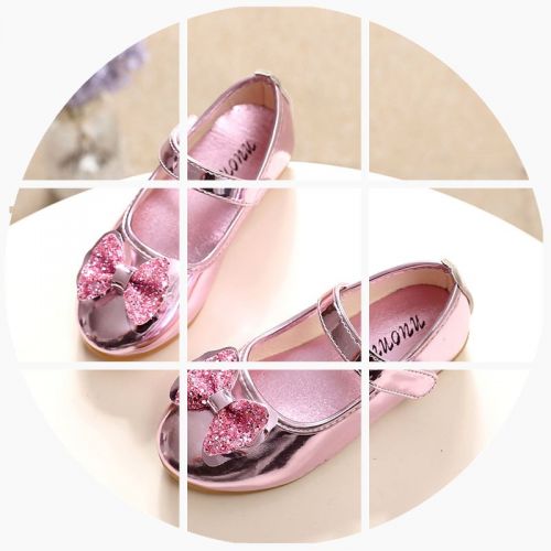 Chaussures enfants en Cuir spatial ronde avec perles pour printemps - semelle caoutchouc naturel Ref 1022331
