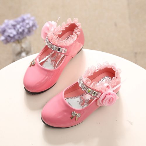 Chaussures enfants en PU tête carrée coutures cuir pour printemps - semelle caoutchouc antidérapant Ref 1022622