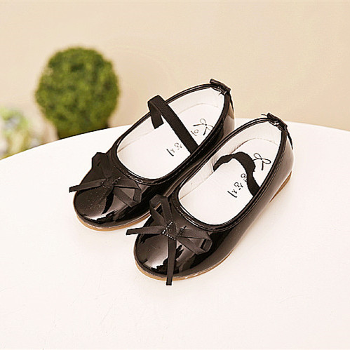 Chaussures enfants en PU ronde coutures cuir pour printemps - Ref 1022689