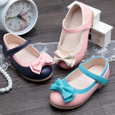 Chaussures enfants en cuir synthétique ronde coutures pour printemps - Ref 1022782