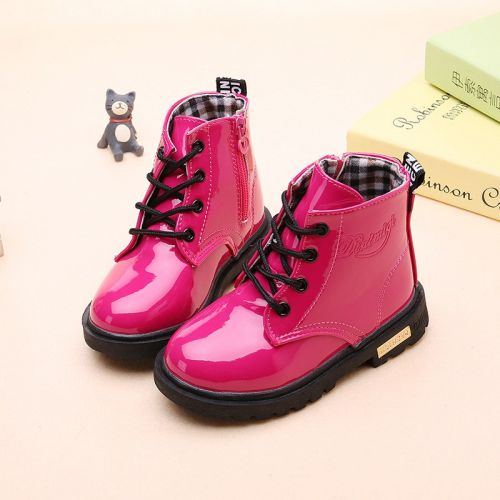 Chaussures enfants en similicuir ronde coutures cuir pour hiver - semelle caoutchouc Ref 1023024