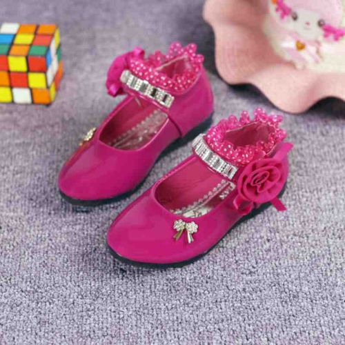 Chaussures enfants en PU ronde avec perles pour Toute saison - semelle caoutchouc naturel Ref 1023202