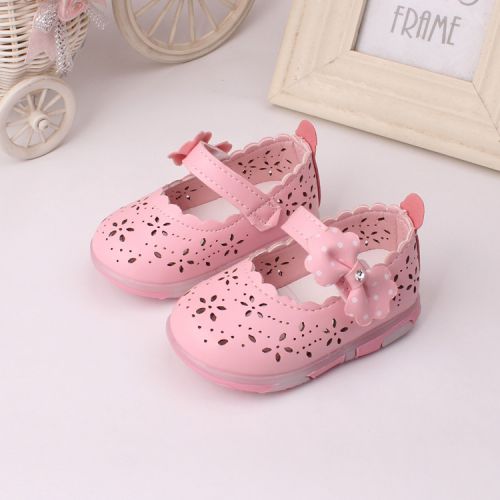 Chaussures enfants en PU ronde creux pour printemps - semelle caoutchouc Ref 1023401