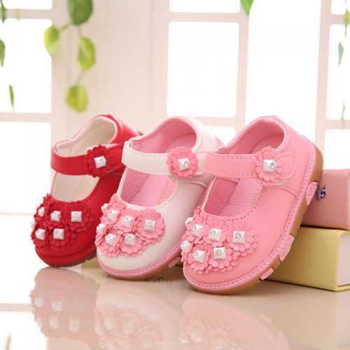 Chaussures enfants en PU ronde brodé pour printemps - Ref 1023413