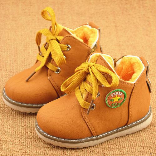 Chaussures enfants en PU ronde pour hiver - semelle caoutchouc Ref 1023595