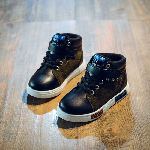 Chaussures enfants en cuir synthétique ronde pour hiver - semelle caoutchouc Ref 1024022