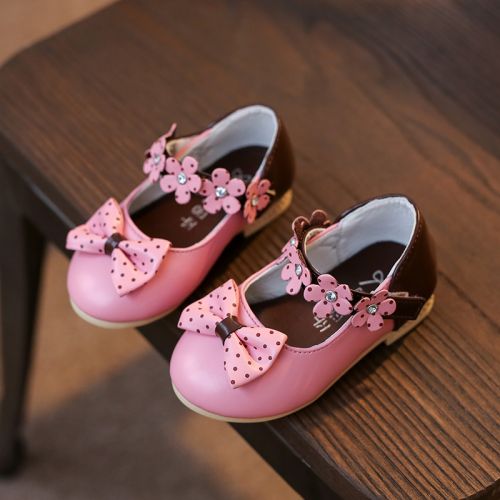 Chaussures enfants en PU ronde coutures cuir pour printemps - semelle caoutchouc Ref 1024025