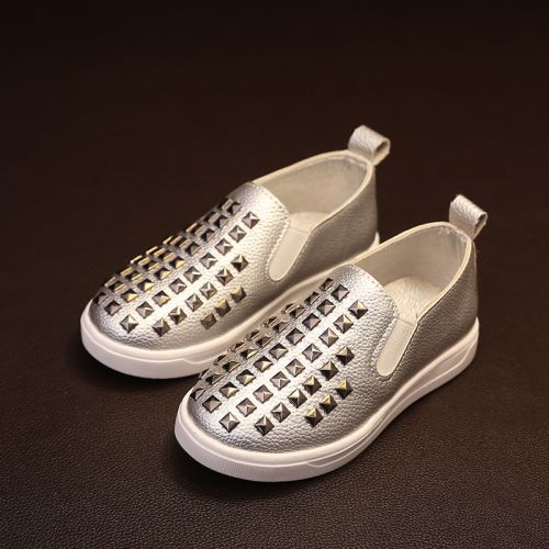 Chaussures enfants en PU ronde rivet pour printemps - semelle caoutchouc Ref 1024073