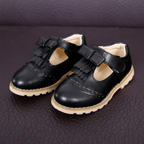 Chaussures enfants en Cuir spatial ronde houppe pour printemps - semelle caoutchouc Ref 1024084