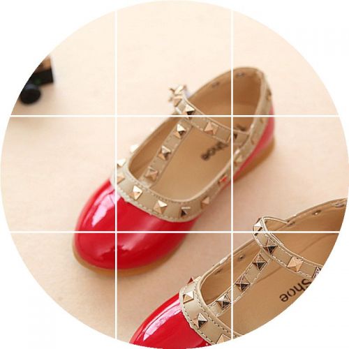 Chaussures enfants en PU pointu rivet pour printemps - Ref 1024170