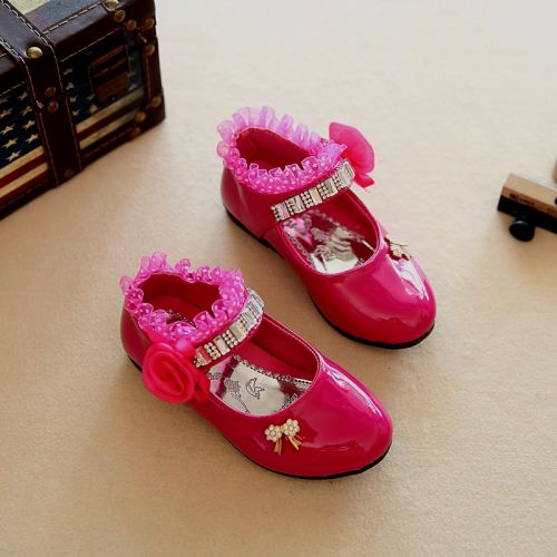 Chaussures enfants en PU ronde avec perles pour printemps - semelle caoutchouc Ref 1024277