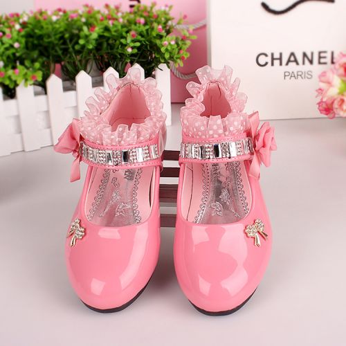 Chaussures enfants en PU ronde avec perles pour printemps - semelle caoutchouc Ref 1024407