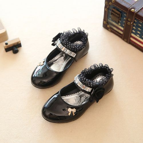 Chaussures enfants en PU ronde avec perles pour printemps - semelle caoutchouc Ref 1024456