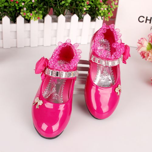 Chaussures enfants en PU ronde avec perles pour printemps - semelle caoutchouc Ref 1024599