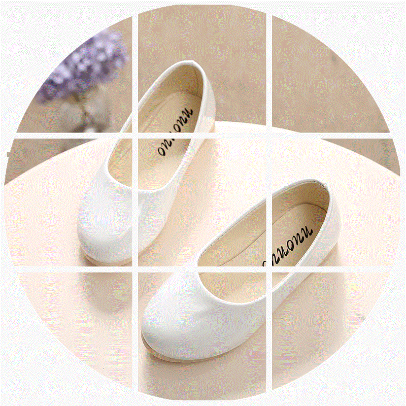 Chaussures enfants en PU ronde brodé pour printemps - semelle caoutchouc Ref 1024650