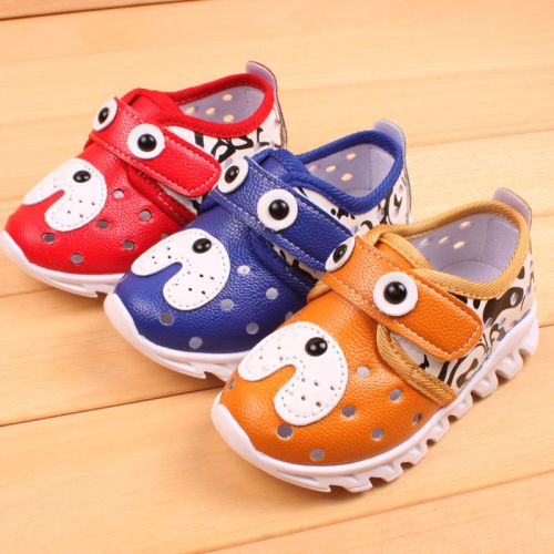 Chaussures enfants en cuir de vache fendu ronde creux pour été - Ref 1025383