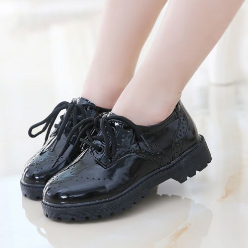 Chaussures enfants en cuir synthétique ronde coutures pour printemps - semelle caoutchouc naturel Ref 1026469