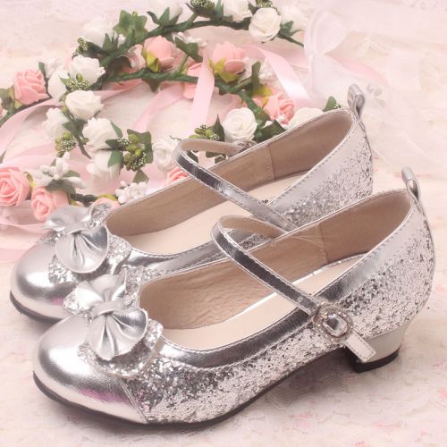 Chaussures enfants en similicuir ronde paillette pour printemps - semelle caoutchouc Ref 1026487