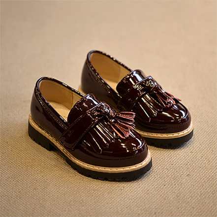 Chaussures enfants en PU ronde houppe pour printemps - semelle caoutchouc Ref 1026494