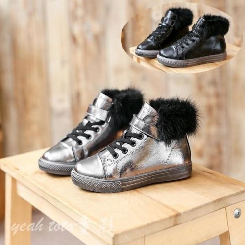 Chaussures enfants en cuir ronde coutures pour printemps - semelle caoutchouc antidérapant Ref 1026540