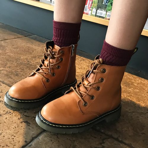Chaussures enfants en cuir ronde pour hiver - Ref 1026782