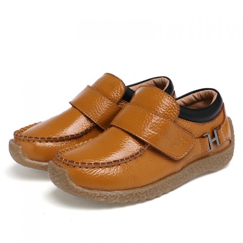Chaussures enfants en cuir ronde coutures pour printemps - semelle caoutchouc Ref 1026856