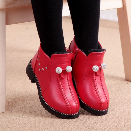 Chaussures enfants en similicuir avec perles pour hiver - semelle PU Ref 1026922