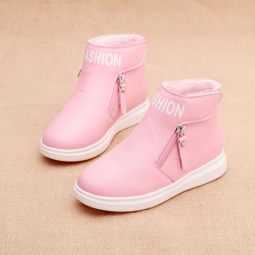 Chaussures enfants en similicuir tête carrée pour hiver - semelle caoutchouc naturel Ref 1027013