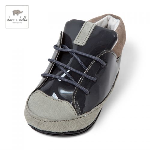 Chaussures enfants en peau de mouton DAVEBELLA ronde coutures cuir pour hiver - semelle plastique Ref 1027186
