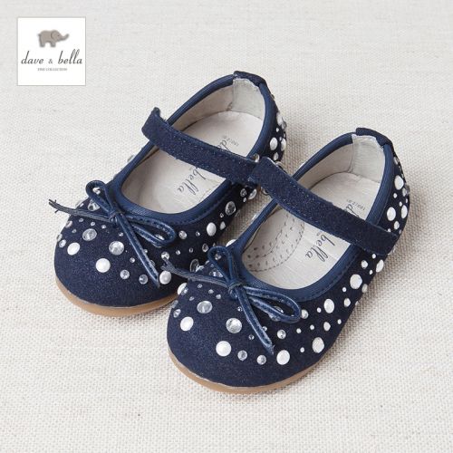 Chaussures enfants en similicuir DAVEBELLA ronde avec perles pour printemps - semelle caoutchouc Ref 1027254