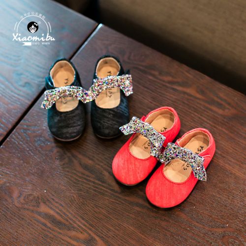 Chaussures enfants en similicuir ronde paillette pour printemps - semelle caoutchouc Ref 1027569