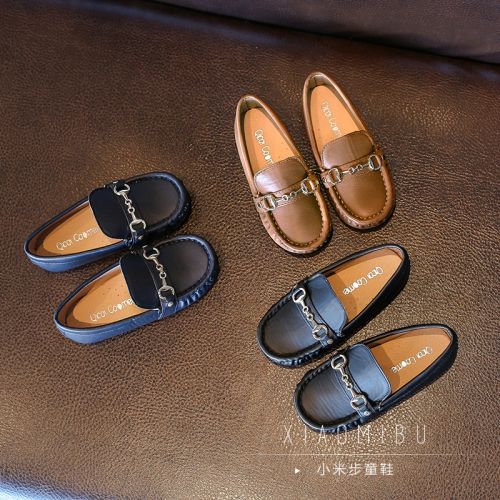 Chaussures enfants en PU tête carrée métal pour printemps - semelle caoutchouc Ref 1027594