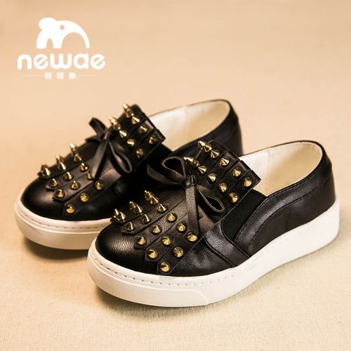 Chaussures enfants en PU ronde rivet pour printemps - semelle caoutchouc Ref 1027866