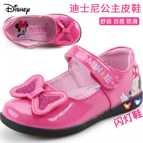 Chaussures enfants en PU DISNEY ronde paillette pour printemps - semelle caoutchouc Ref 1028074
