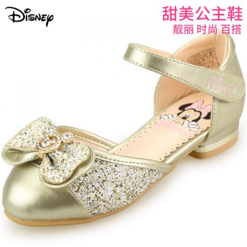 Chaussures enfants en PU DISNEY ronde paillette pour printemps - semelle caoutchouc Ref 1028081