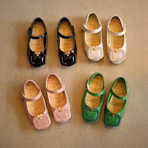 Chaussures enfants en PU ronde métal pour printemps - semelle caoutchouc naturel Ref 1028563