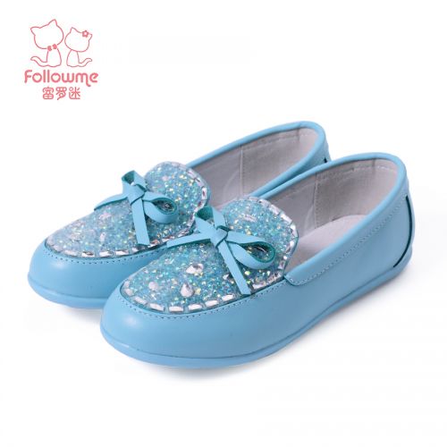 Chaussures enfants en cuir FOLLOW ME ronde avec perles pour printemps - semelle fond composite Ref 1028597