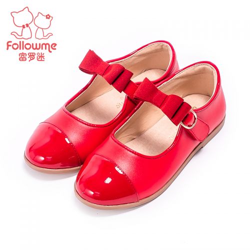 Chaussures enfants en cuir de vache fendu FOLLOW ME ronde pour printemps - semelle TPR Ref 1028614