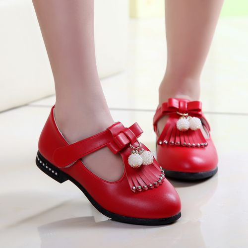 Chaussures enfants en cuir synthétique ronde houppe pour printemps - semelle caoutchouc Ref 1028804