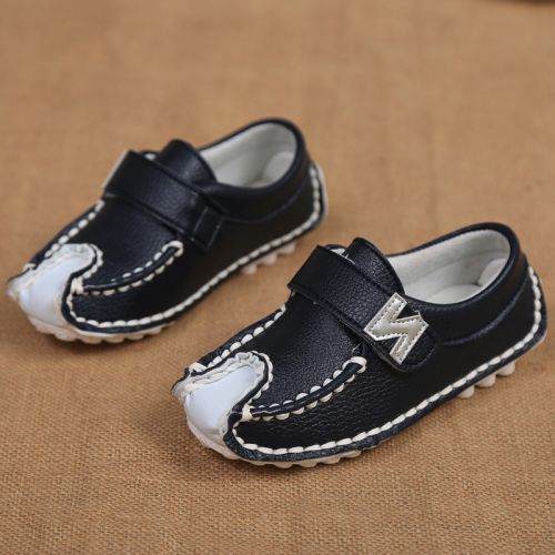 Chaussures enfants en PU tête plate coutures cuir pour printemps - semelle caoutchouc Ref 1028878